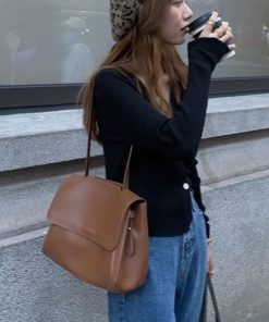 ショルダーバッグ | シンプル 韓国風 2way肩掛けバッグ 斜めがけバッグ 通学 フェイクレザー フリップバッグ レディース 通勤