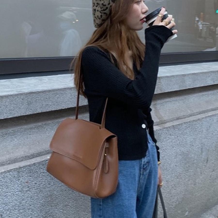 ショルダーバッグ | シンプル 韓国風 2way肩掛けバッグ 斜めがけバッグ 通学 フェイクレザー フリップバッグ レディース 通勤