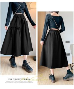 スカート | フレアロング レディース ボトムス ロングAライン ミモレ丈 かっこいい ハイウエスト オシャレ キレイめ 着痩せ