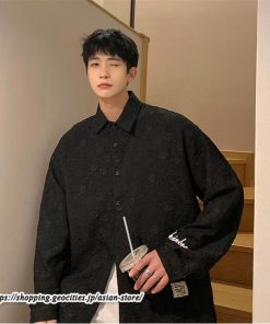 シャツ | ライトアウター メンズ 前開き 長袖 英字 シンプル ゆったり 大きいサイズ 秋 コーデ メンズスタイル 長袖5XL 新作 カジュアル カッコウイイ