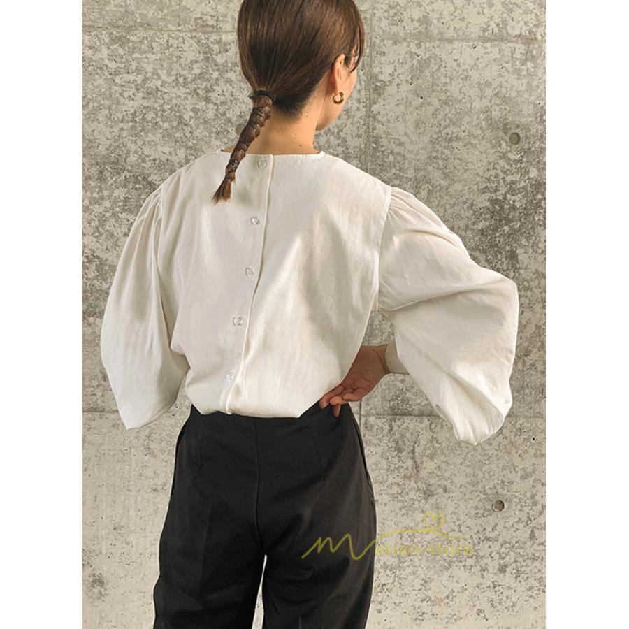 シャツ・ブラウス | 長袖ブラウス 綿100%ブラウス レディース シャツ 秋物 パフスリーブブラウス 無地 トップス 長袖 夏秋物 20代30代 可愛い ゆったりシルエット OL 大人