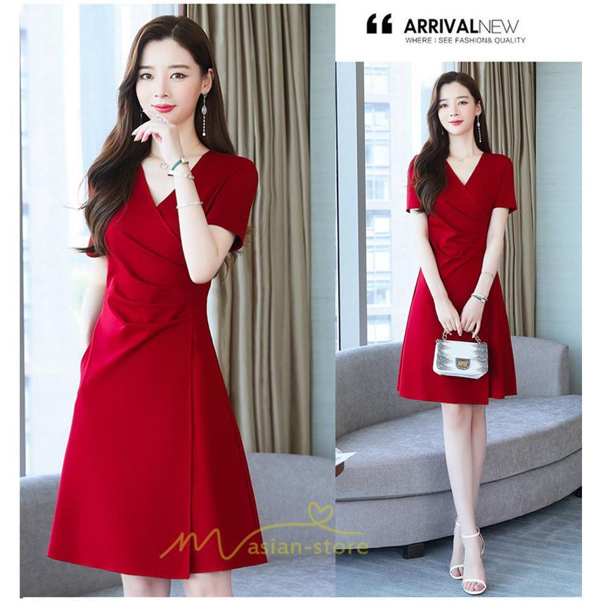 ミディアム | ワンピース レディース 着痩せ 上品 半袖ワンピース 春 夏 新作 オシャレ 2022 新作 韓国風 20代 30代 お出かけ デート 通学 ゆったり 40代 通勤 エレガント