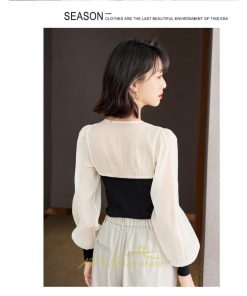 シャツ・ブラウス | ブラウス シャツ 切り替え レディース 春秋  ゆったり 長袖 20代30代40代50代 カジュアル きれいめ オシャレ シフォン 高級感 エレガント フォーマル 通勤