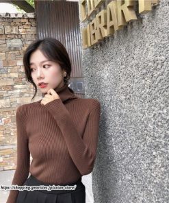 ニット・セーター | カットソー ニット レディース リブニット ハイネック 長袖 秋冬 春 トップス スリム ストレッチ 暖かい 長袖ニット 無地 プルオーバー インナー 長袖カットソー