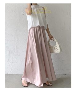 ワイドパンツ | パンツ レディース スカーチョ ガウチョ ボトムス スカンツ 無地 ガウチョパンツ ロング 美脚 ウエストゴム 春 秋 ゆったり 体型カバー