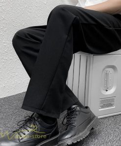 チノパン | パンツ ワイドパンツ メンズ 夏 新作 ファスナー ジッパー ガウチョパンツ ゆったり 体型カバー アンクルパンツ ビジネス 無地 通勤 大きいサイズ オフィス 黒