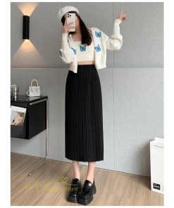 スカート | ロングレディース 無地 秋冬 コーデ カジュアル ウエストゴム きれいめ 可愛い 裾口スリット OL ビジネス 20代 30代 大人 40代 オフィス