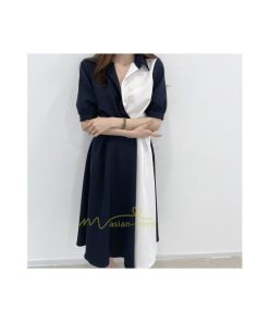 マキシ | ワンピース Aライン 夏ワンピース 春 夏 秋 半袖 ロング マキシ丈 ロングワンピース マキシワンピース 着痩せ エレガント 二次会 配色 上品 20代30代40代50代