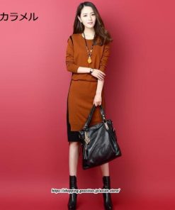 マキシ | ニットワンピース レディース 30代 40代 50代 秋冬 膝丈 切り替え きれいめ 厚手 上品 オシャレ 通勤 着痩せ 体型カバー 長袖 マキシワンピース 大きいサイズ