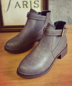 ショートブーツ | ブーツ ブーティー レザーブーティー チャンキーヒール ポインテッドトゥ シューズ 靴 スリップオン レディース 太ヒール オフィス 大人 25cm 無地 サイドゴア