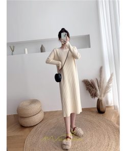 ニットワンピース | レディース 冬 きれいめ ロング おしゃれ 秋冬 長袖 送料無料 可愛い 上品 秋冬コーデ 小柄 萌え袖 20代30代40代50代 がーりー