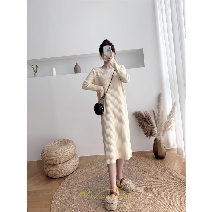 ニットワンピース | レディース 冬 きれいめ ロング おしゃれ 秋冬 長袖 送料無料 可愛い 上品 秋冬コーデ 小柄 萌え袖 20代30代40代50代 がーりー