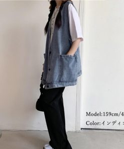 ベスト | デニムジレ Vネック レディース