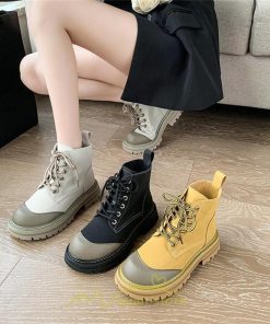 ショートブーツ | ブーツ レディース シューズ 厚底 おしゃれ  編み上げブーツ 2022トレンド 黒 黄色 灰色 歩きやすい 通学 通勤 旅行 外出 お出かけ デート
