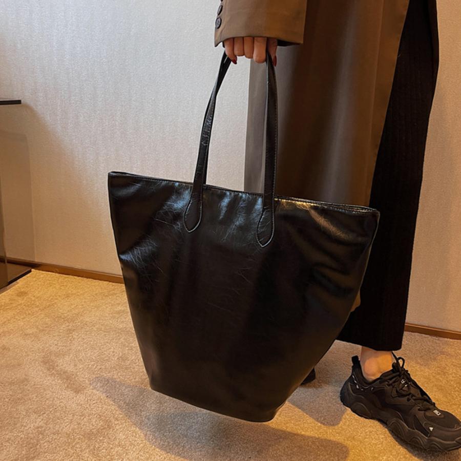トートバッグ | PUレザー大容量 レトロ