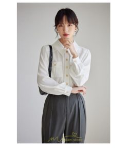 シャツ・ブラウス | ブラウス レディース オフィス 白 フォーマル 長袖 おしゃれ シャツ カジュアル 制服 レギュラー 着回し オフィス 胸ポケット OL 秋服 キレイめ 通勤