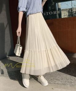 スカート | レディース チュール春夏 コーデ ウエストゴム ロングフレア着痩せ 通勤 マキシ カジュアル 20代30代40代50代 プリーツ