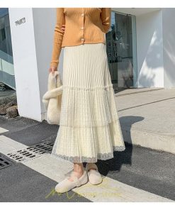 スカート | プリーツレディース ロング丈 マキシ 黒 グレー ベージュ ニット Aライン 秋冬コーデ 秋冬物 お出かけ デート 新着 普段着 旅行 女子会 新作 お呼ばれ