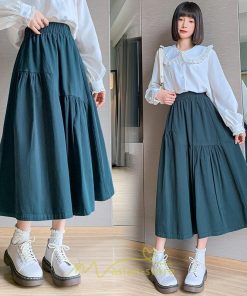 スカート | フレア フレアマキシ ロングコットン ウエストゴム マキシロング夏 秋服 ナチュラル 夏服