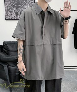 Tシャツ | シャツ ポロシャツ メンズ 夏新作 プルオーバー 無地 半袖 ゆったり トップス ポロ 薄手 大きいサイズ 日常感 体型カバー サマー着痩せ 2XL