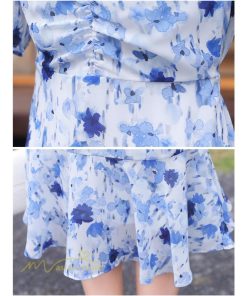 ミディアム | ワンピース レディース 春 夏 着痩せ 花柄 きれいめ サマー おしゃれ 上品 ひざ丈 半袖 サマーワンピース レトロ風 韓国風 通勤通学 お出かけ