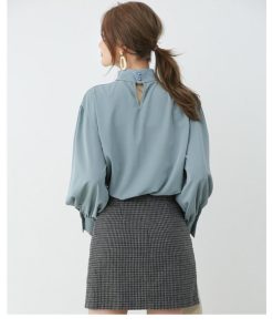 シャツ・ブラウス | ブラウス バルーンスリーブ バルーン袖 とろみ クラシカル レディース 長袖 ファッション カジュアル エレガント 細身 優雅 エレガント 上品 通勤 オシャレ OL