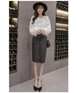 在庫ある | 短納期巻きスカート タイトスカート ハイウエスト 膝下丈スカート ビジネススカート フォーマルオフィス ラシャスカート エレガント OL 通勤 着痩せ フェミニン