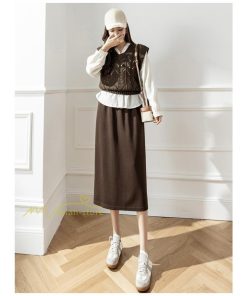 スカート | レディース 無地 カジュアル ひざ下丈 きれいめ 秋冬コーデ エレガント 通勤 通学 20代 Aライン40代 30代 ウエストゴム 50代 ゆったり