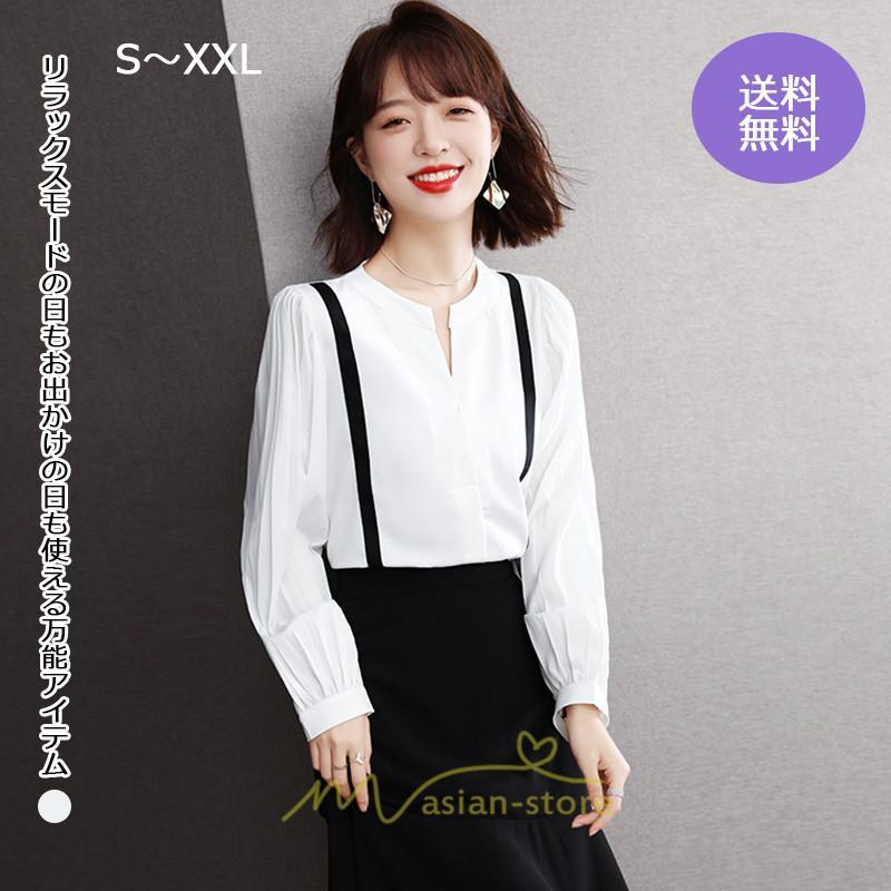 シャツ・ブラウス | ブラウス レディース シャツ 長袖 オフィス フォーマル スーツ インナー 白 シフォン ビジネス 着痩せ お仕事 通勤 高級感 上品 おしゃれ OL
