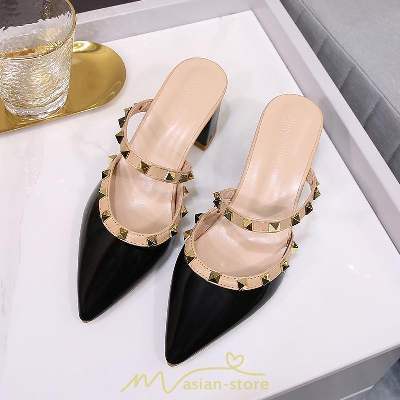 パンプス | サンダル レディース ストラップ ハイヒール 太めヒール 痛くない 6cmヒール 脱げない ブラック 黒 20.5-25cm ベージュ 小さいサイズ 美脚