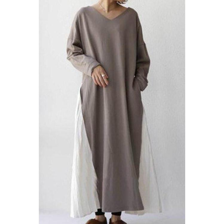 セットアップ | 秋ワンピース 長袖 無地 マキシワンピース Vネック 可愛い 2点セット フリーサイズ グリーン 大人 体型カバー 秋コーデ Aライン プリーツスカート