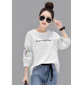 シャツ・ブラウス | シャツ ブラウス レディース パフスリーブ 花柄 刺繍 ストライプ トップス ラウンドネック 韓国風 カジュアル フェミニン トレンド ゆったり ファッション