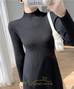 ニットワンピース | レディース 冬 きれいめ ニットフレア ロング おしゃれ タートルネック 秋冬 送料無料 通勤 可愛い おしゃれ デート 20代30代40代50代