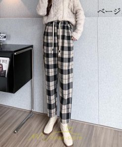 チノ・テーパード・ジョガー・スキニーパン | テーパードパンツ パンツ レディース ボトムス 美脚 楽ちん 体型カバー チェック柄 ハイウエスト お出掛け 20代 着痩せ 10代 30代 2022年新作 40代