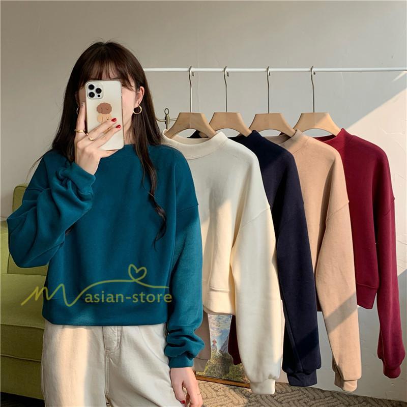 パーカー | 長袖トレーナー レディース トップス 無地 可愛い トレーナー 新作 長袖 スウェット モックネック ハイネック 秋冬 お出かけ コーデ カジュアル ゆったり
