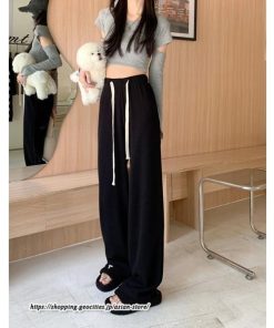 ワイドパンツ | ニットパンツ レディース 綿パンツ リブニット 秋冬 裏起毛 暖かい ロングパンツ ウエストゴム 春 パンツ シンプル 無地 ボトムス 部屋着 ズボン