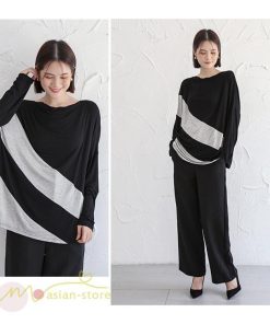 ｔシャツ・カットソー | カットソー レディース 長袖tシャツ シンプル ゆったり 着痩せ 体型カバー 長袖 秋コーデ ボートネック 切り替え 大人 Tシャツ 大人 カジュアル フリーサイズ