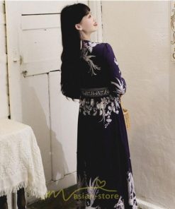 マキシ | マキシワンピース ロングワンピース レディース 夏 秋 長袖 紺 ゆったり Aライン 花柄プリント きれいめ リゾート 大人 20代 母 40代 同窓会 二次会 ママ 30代