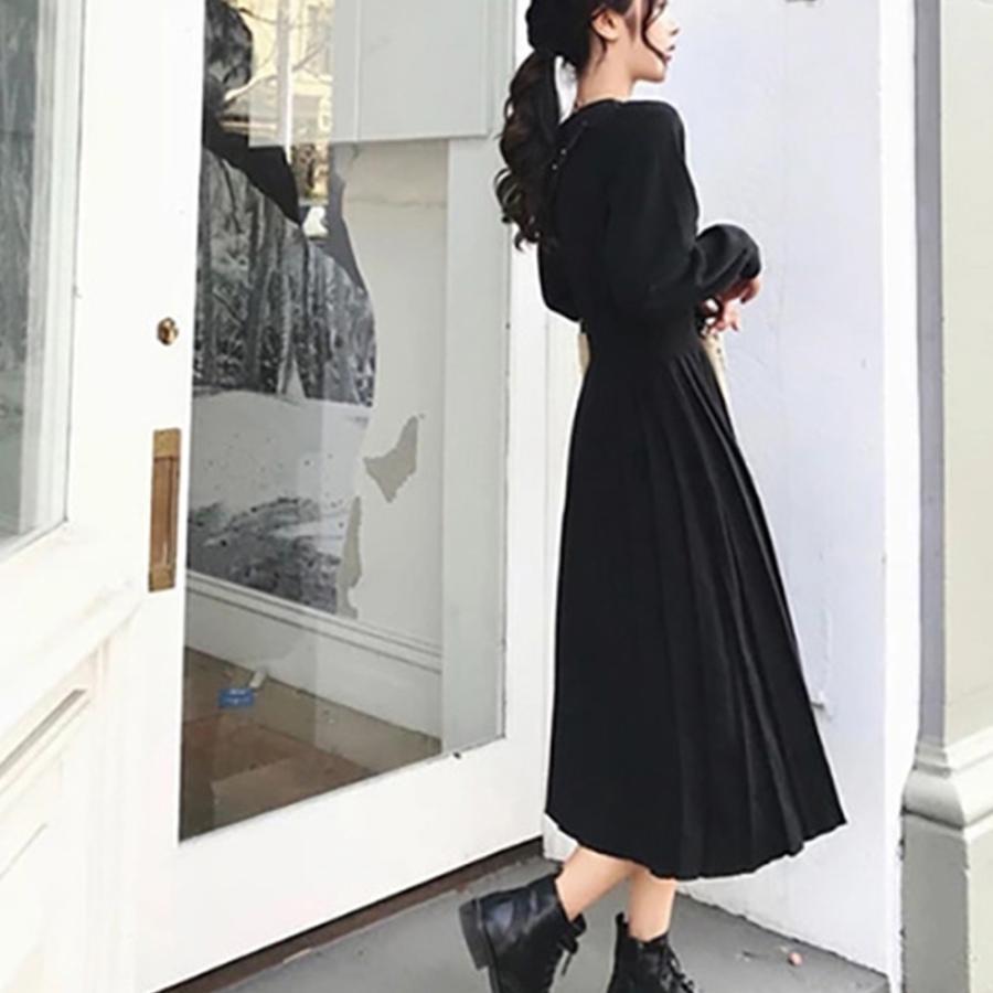 ワンピース | ニットプリーツワンピースレディースニット