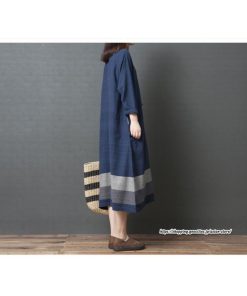 マキシ | リネンワンピース50代レディース綿麻風 長袖秋物 丸ネック 無地 Aラインワンピース ミモレ丈ワンピース サイドポケット ワンピース 30代40代 シンプル 大人