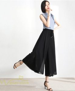 ワイドパンツ | キュロットスカート レディース 春夏新作 九分丈無地 ハイウエスト 体型カバーズボン 30代 40代 50代 ボトムス 通勤 着痩せ オシャレ