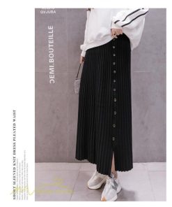 スカート | マタニティ Aライン秋 冬 コーデ 着痩せ 裾口スリット ニット 体型カバー リブ ウエスト調整 マタニティウェア 大きいサイズ カジュアル