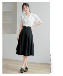スカート | 膝丈 フレアレディース 春 夏 春夏 黒 シンプル ひざ丈 無地 ミモレ丈 秋 お出かけ リクルート 面接 通勤 就活 高級感 OL 上品　 オフィス