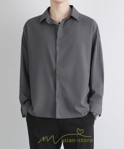 シャツ | メンズ トップス 長袖カジュアル開襟無地 白ビジネス 春 春服 秋 秋服 半袖 夏服 20代 落ち感 トレンド 30代 40代 50代