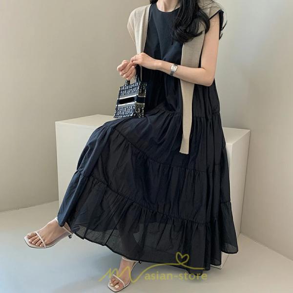 マキシ | 夏ワンピース ロングワンピース シフォンワンピース レディース ワンピ 体型カバー 50代 40代 30代 20代 可愛い 夏 春 大人 ノースリーブ 無地 涼しい