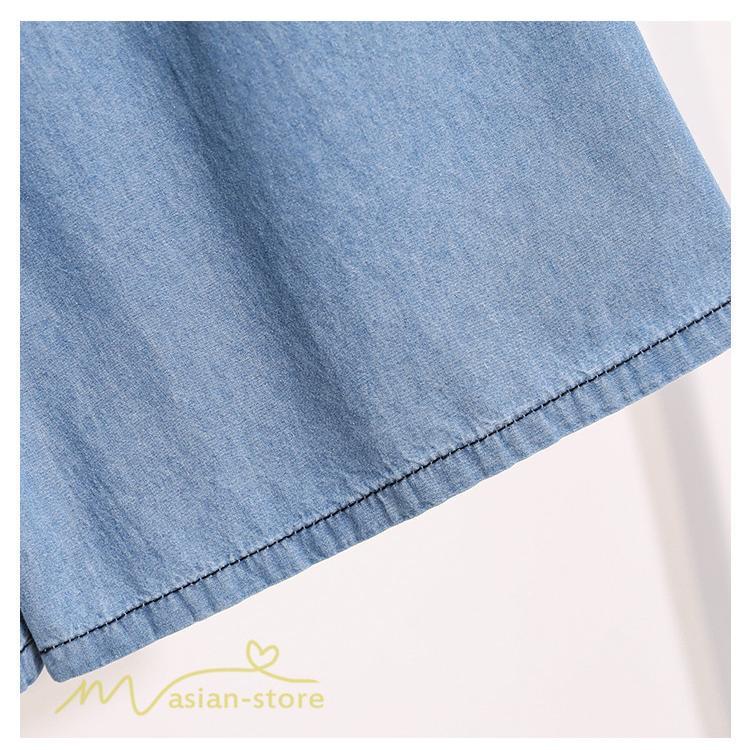 ジーンズ、デニム | ワイドパンツ レディース ガウチョパンツ デニム ゆったり デニムパンツ ジーンズ ジーパン 薄手 春秋コーデ 大きいサイズ ひも付き 女性着 日常感 上品 着回し