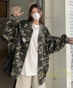 コート・ジャケット | ジャケット レディース アウター 長袖 ブルゾン メンズ ノーカラージャケット トップス 迷彩 20代30代 ゆったり 秋冬 オーバー 40代50代 羽織り Oversize