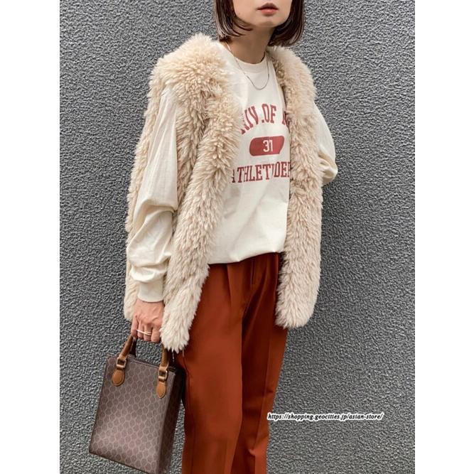 ベスト | ボリュームフェイクファーファー毛皮レディース 冬 フェイクファー 毛皮コート アウター ノースリーブ ふわふわ 前開き 秋冬 ジレ