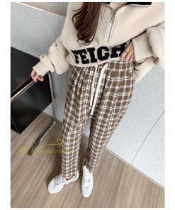 ワイドパンツ | レディース パンツ ゆったり 秋冬 コーデ カジュアル チェック柄 20代 30代 着痩せ 体型カバーロング丈 お出かけ ウエストゴム 50代 40代