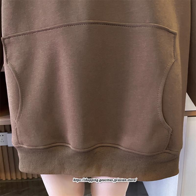 パーカー | レディース 秋 長袖 体型カバー スウェット トレーナー プルオーバー 厚手 後ポケット外し可 トップス 50代 40代 春 30代 おしゃれ 20代 フード